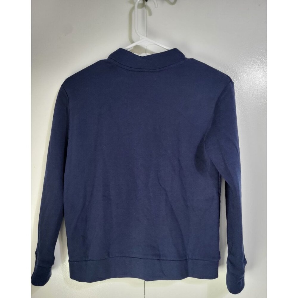 H&M Kids SZ 8-10 Navy Blue Sweatshirt Cardigan Uniform Gender Neutral Unisex - Picture 2 of 7